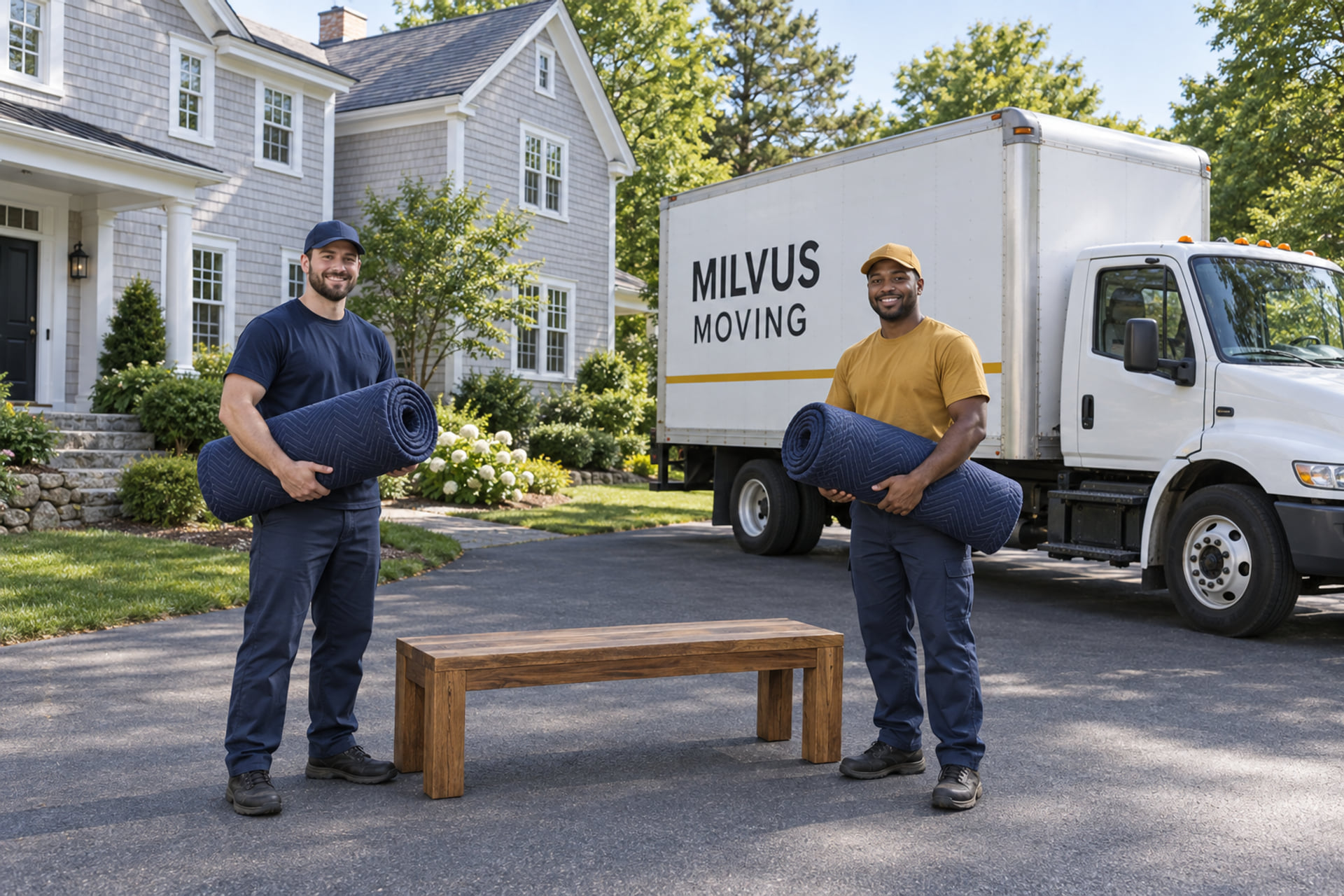 Household belongings prepared for an interstate moving pickup
