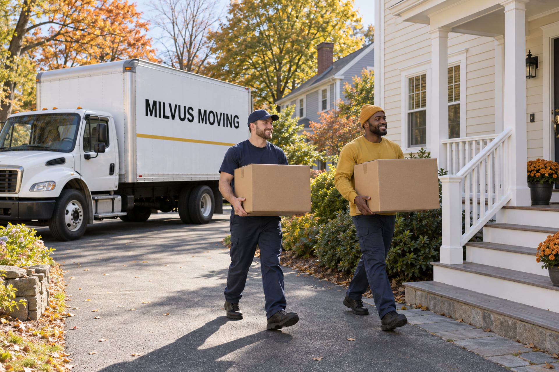 Household belongings prepared for an interstate moving pickup