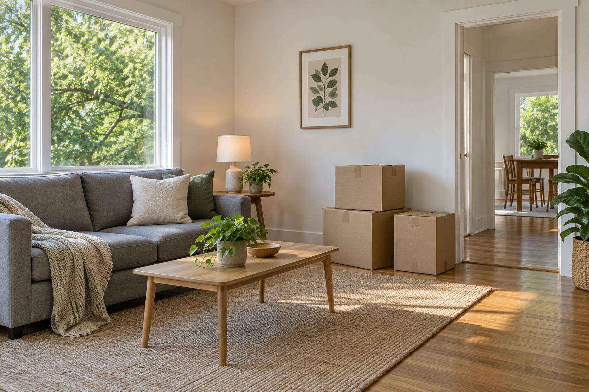 A home prepared to receive household belongings
