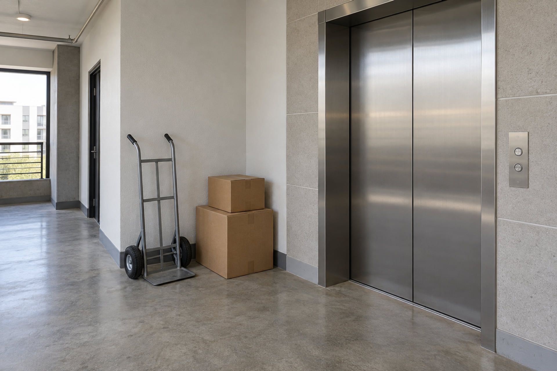 A clear building entry route for a household delivery