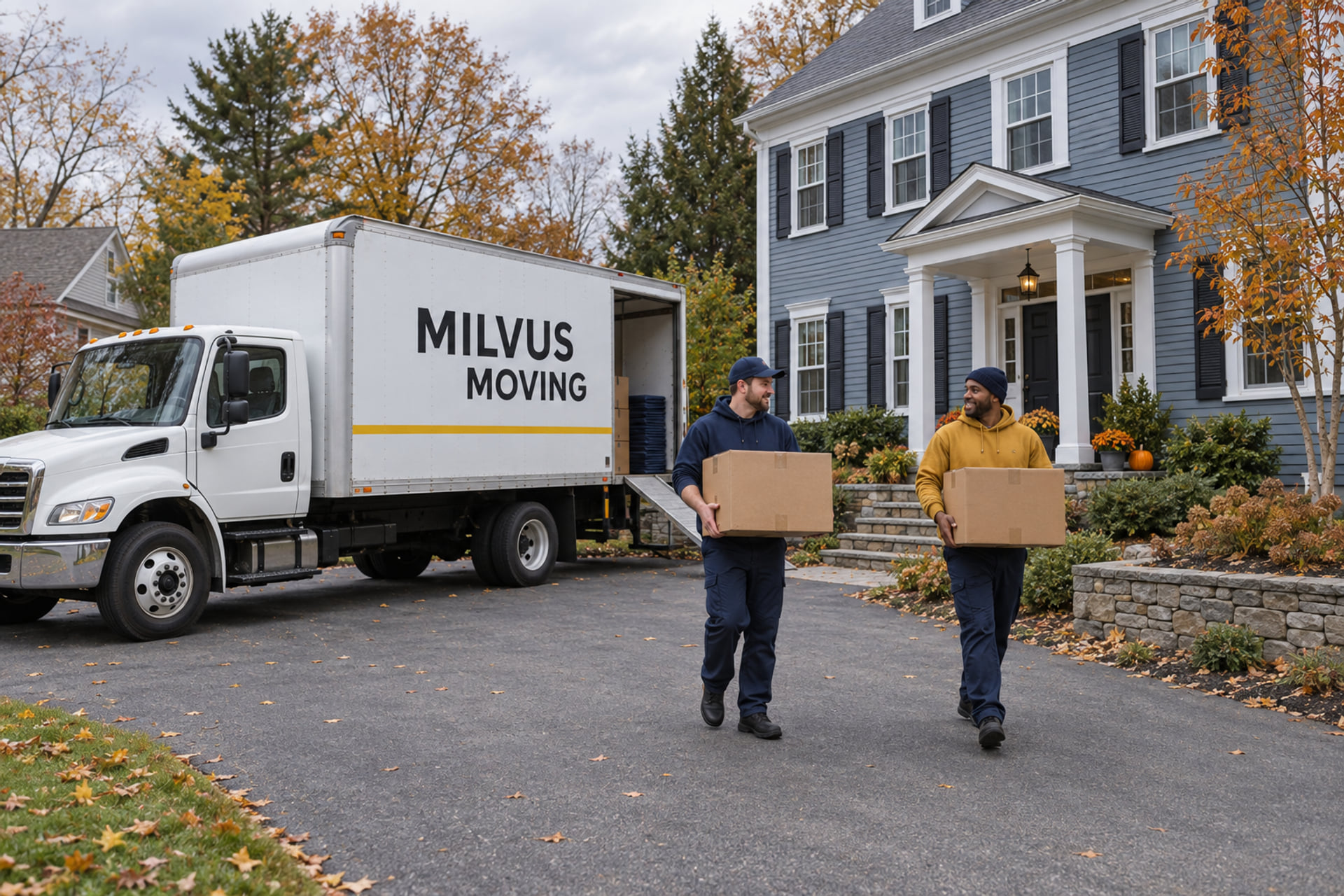 Household belongings prepared for an interstate moving pickup