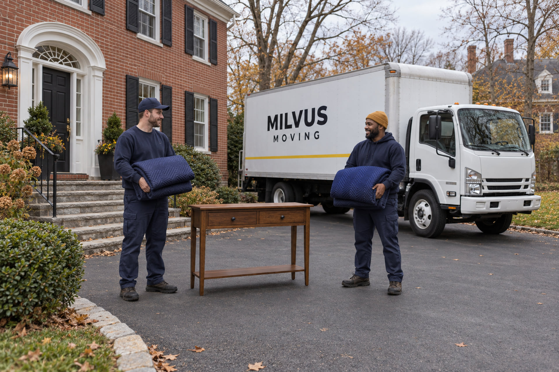 Household belongings prepared for an interstate moving pickup