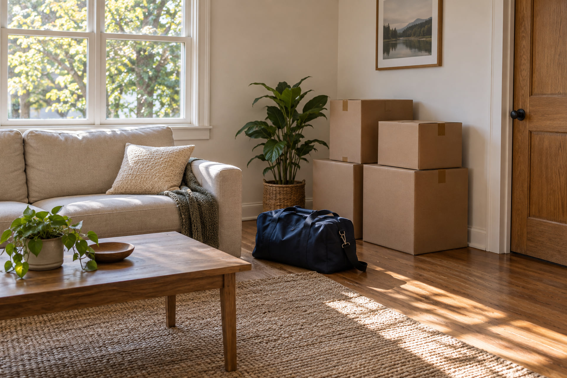 Cartons and essentials in a receiving home