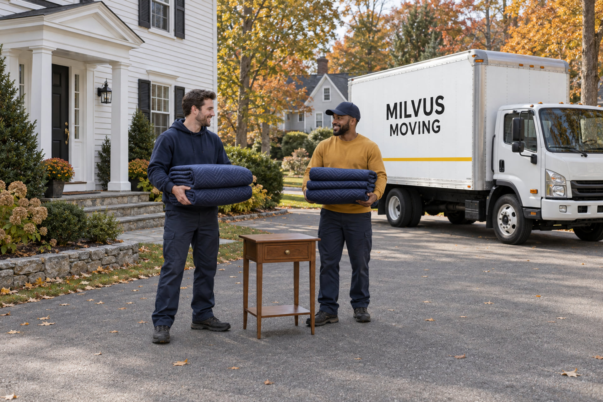 Household belongings prepared for an interstate moving pickup