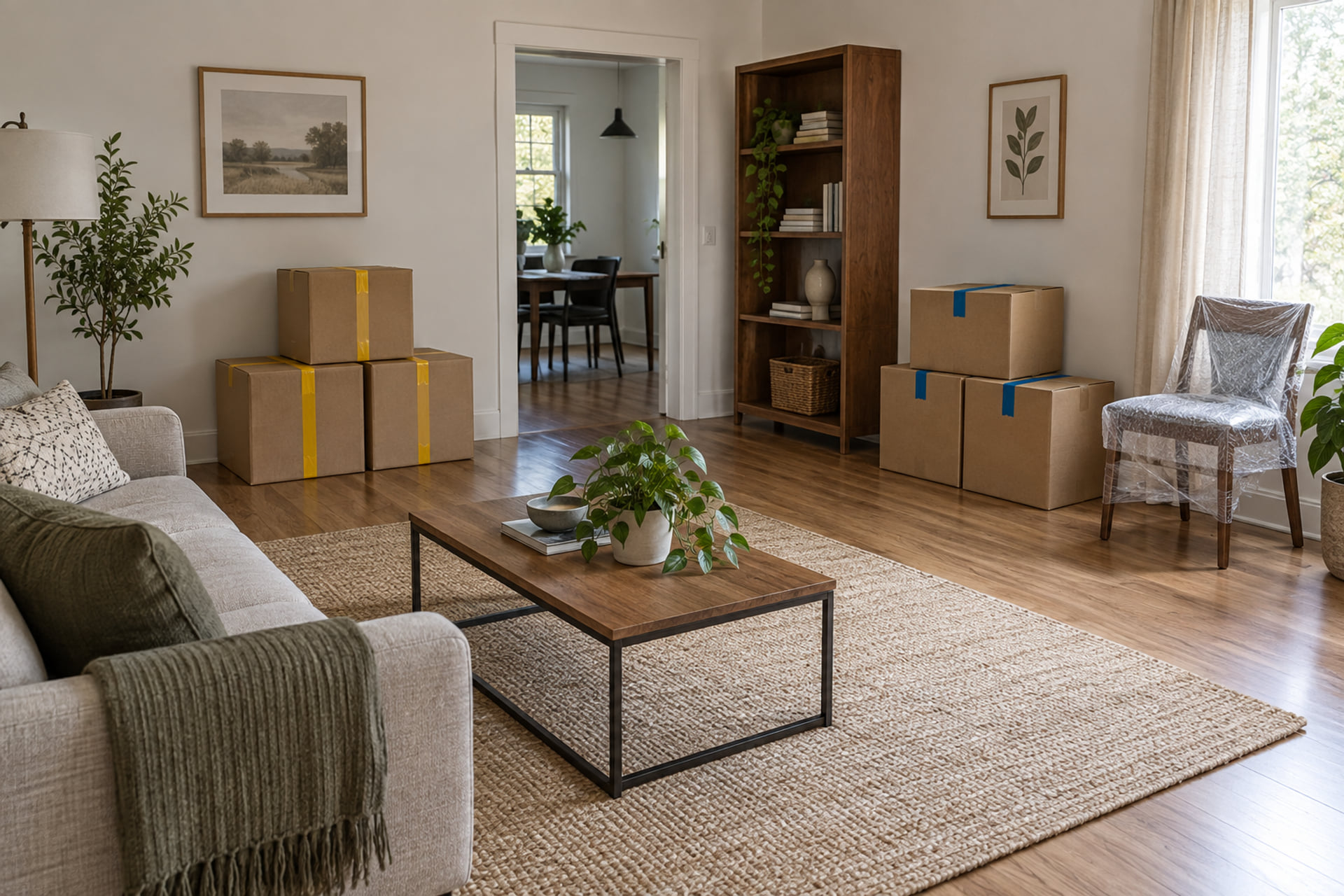 Separate carton groups for a move with more than one destination