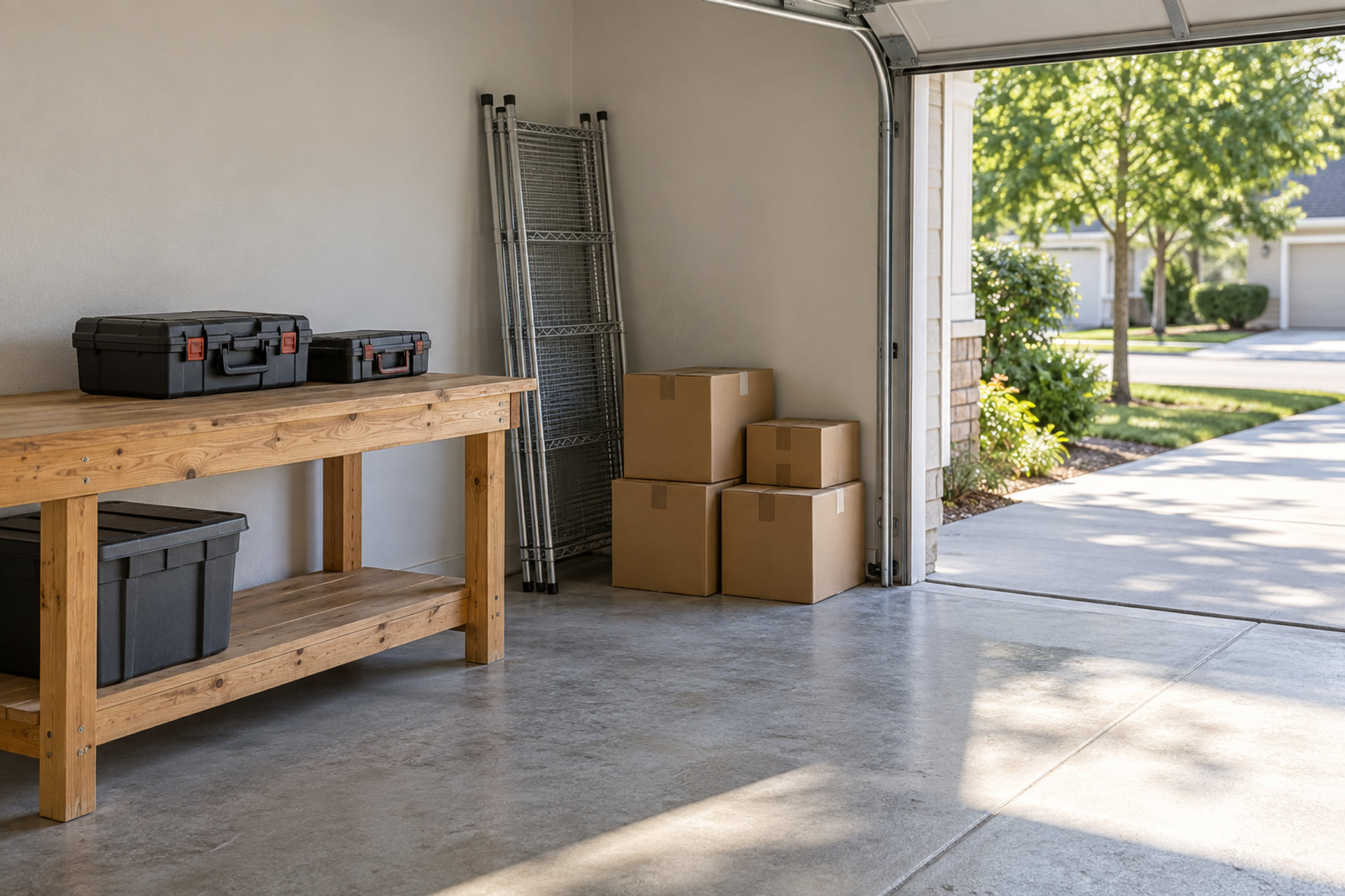 Stored garage belongings separated and ready for an inventory