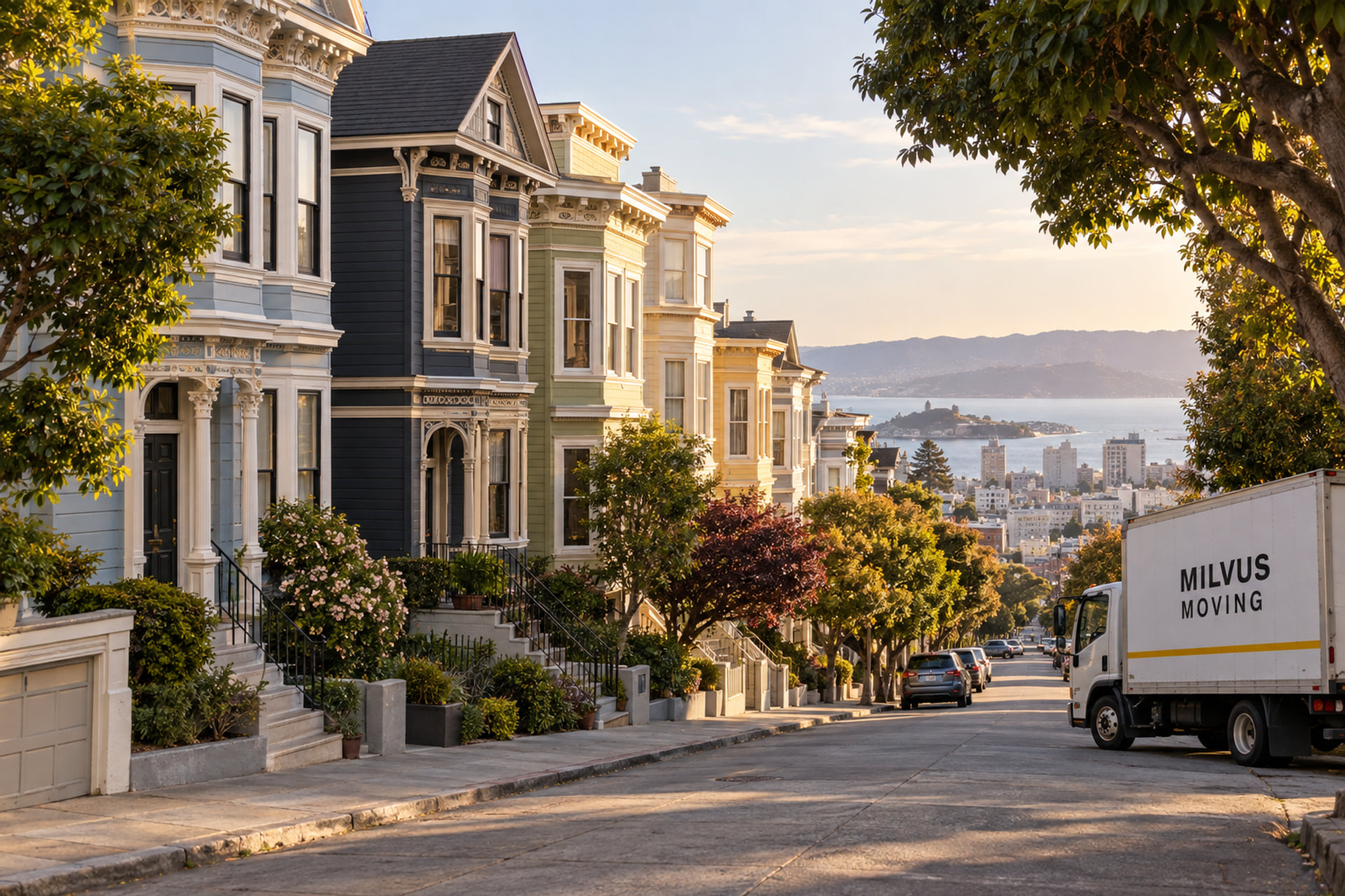 Bay window homes and street