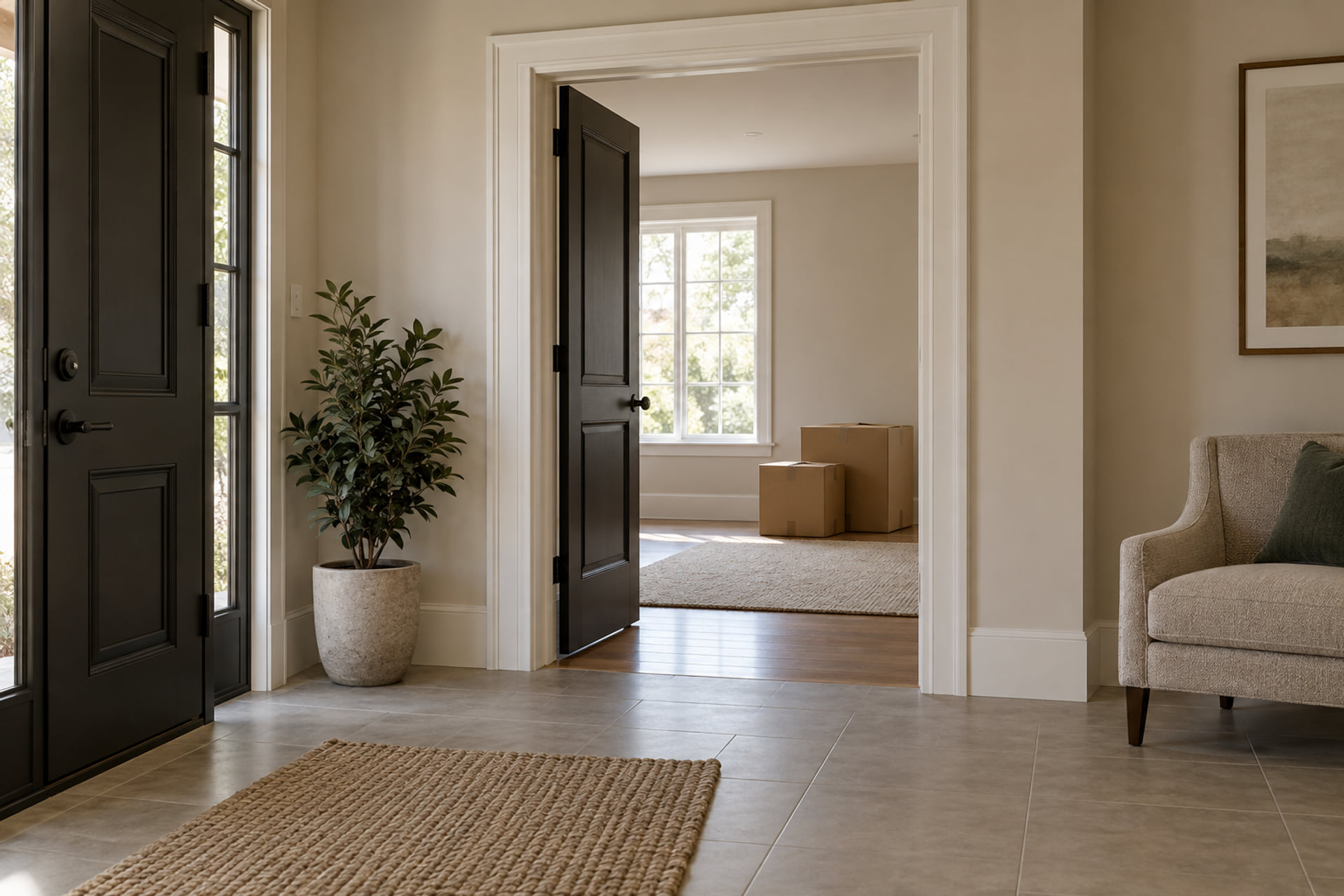 A clear entrance route for a household move