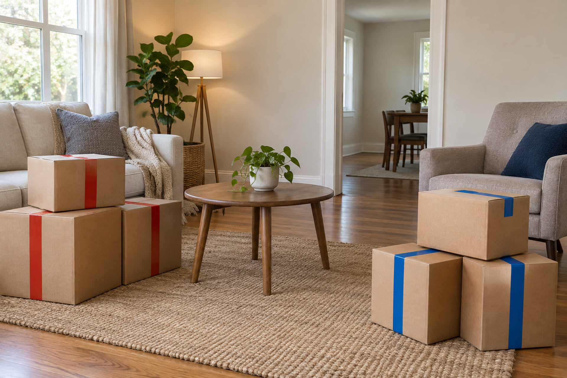 Cartons separated into two destination groups